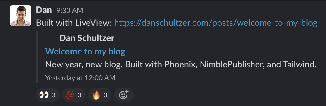 Slack post without preview image